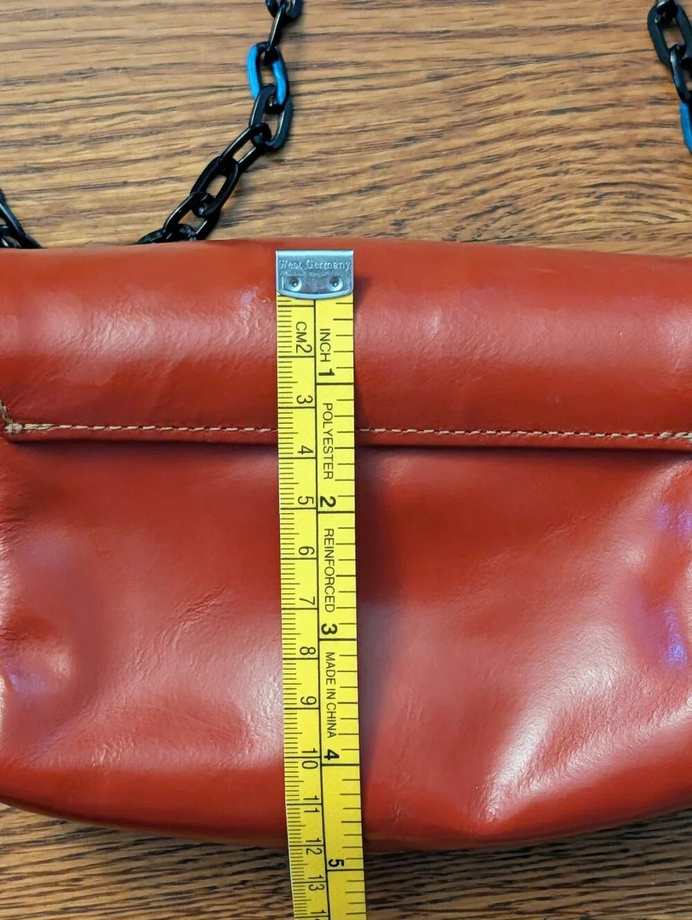 Vintage 2001 THIROS Greek Leather Floating Clutch Minimalist Modernist Restored